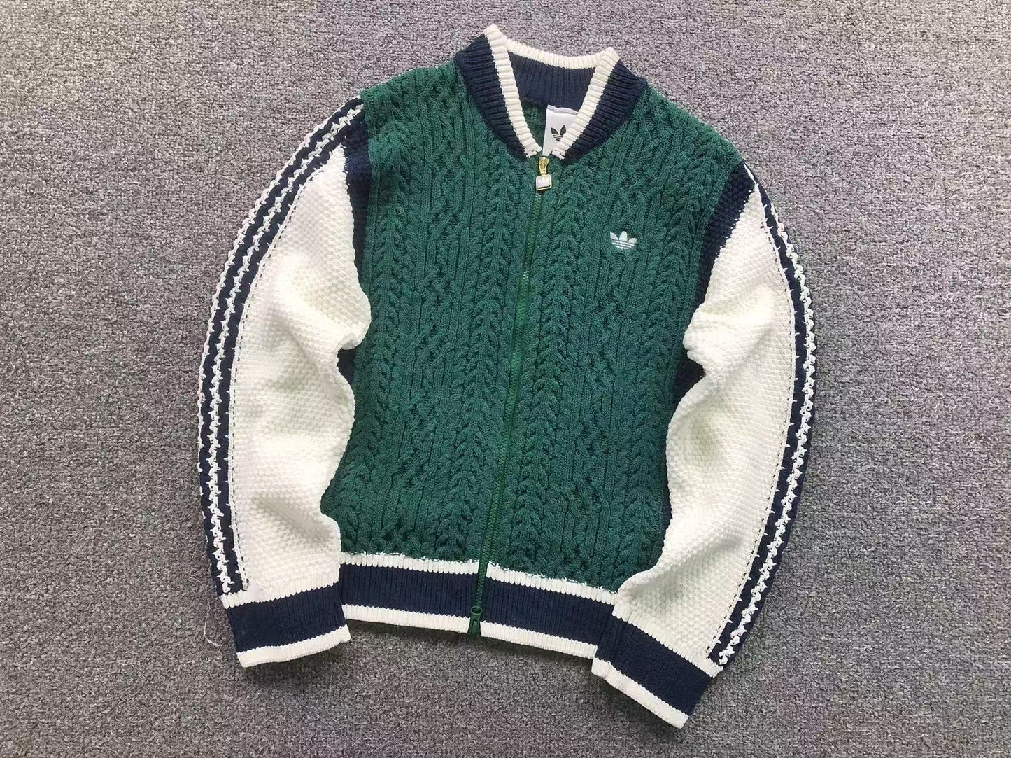 Jaqueta Adidas Cable Knit Zip Sweater