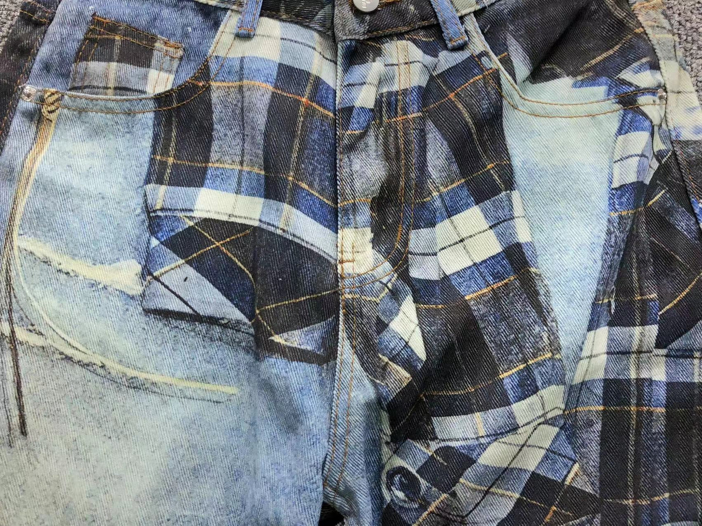 Calça Acne Studios Layered Flannel Denim
