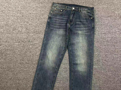 Calça ALO jeans reta azul estonado