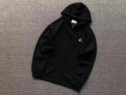 Moletom com Capuz AMI Paris Zip Hoodie Logo Coração