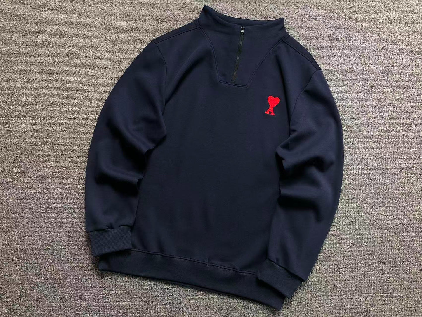 Moletom AMI Paris Ami de Cœur Half Zip