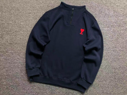 Moletom AMI Paris Ami de Cœur Half Zip