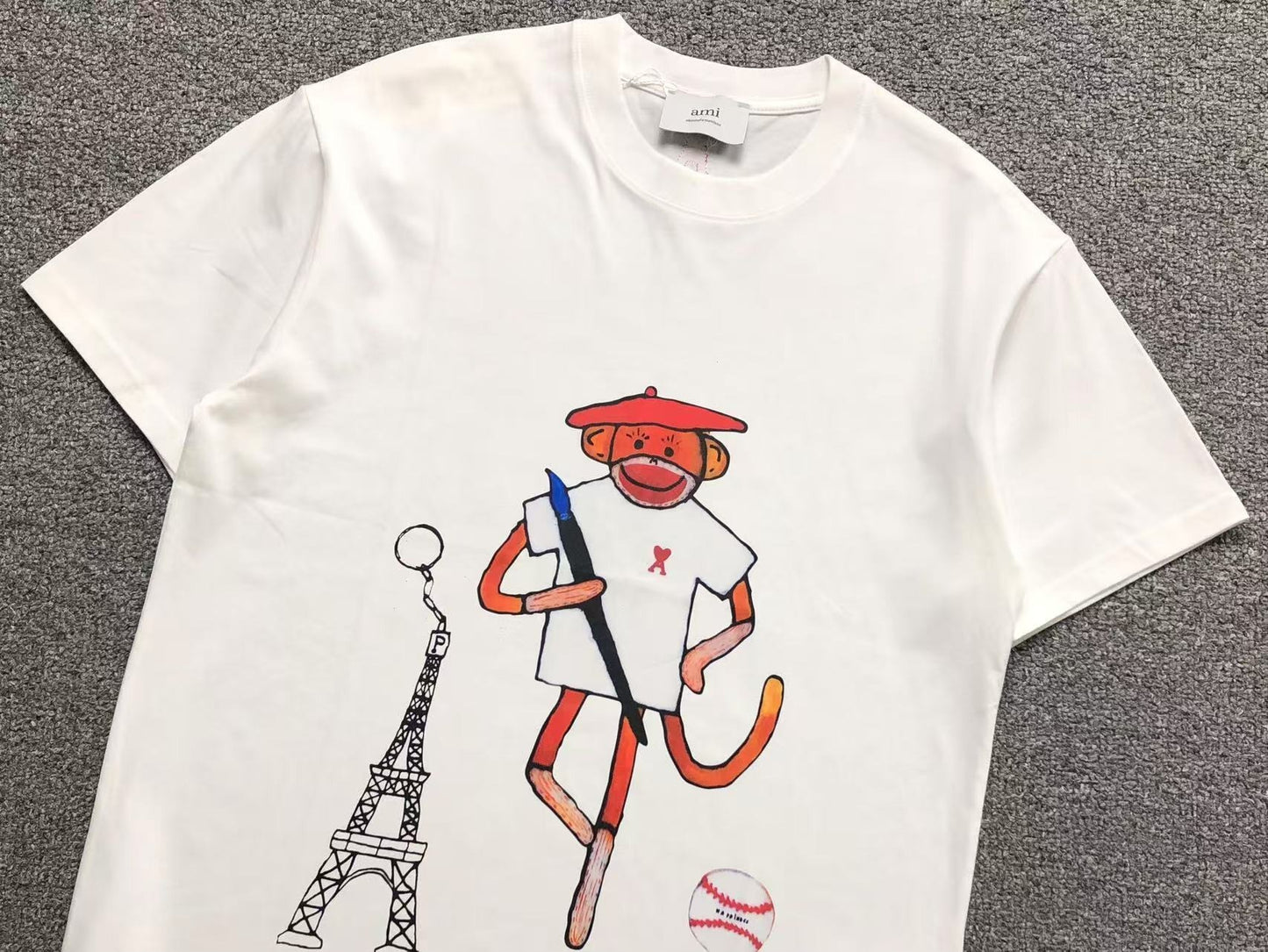 Camiseta AMI Paris Monkey Graphic Tee