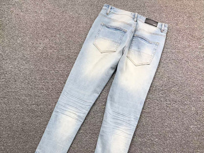 Calça AMIRI Star Patch Light Blue Denim