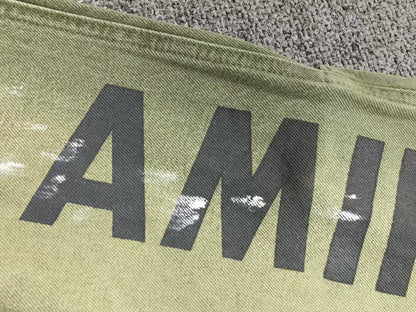 Calça AMIRI Military Green Logo Cargo Denim