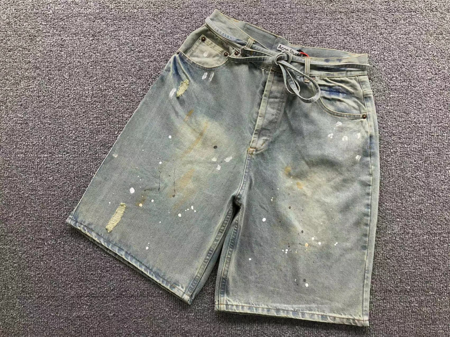 Short Acne Studios Workwear Ink Splatter