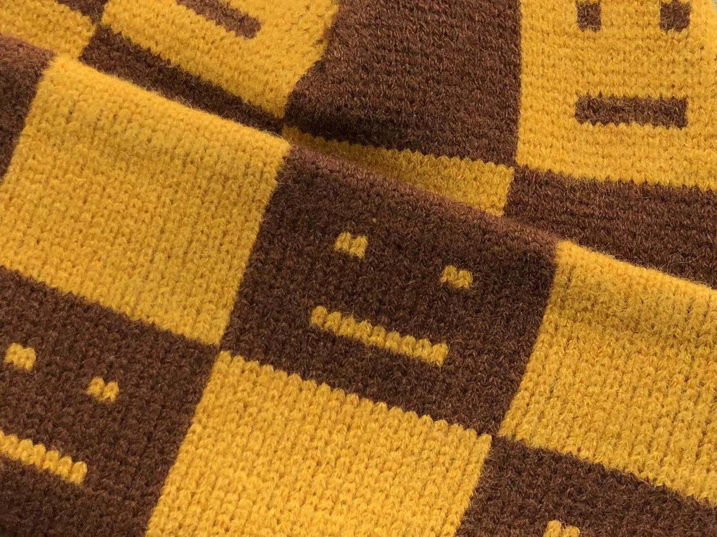 Touca Acne Studios Checkered Knit