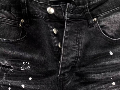 Calça AMIRI Black Paint Wash Denim
