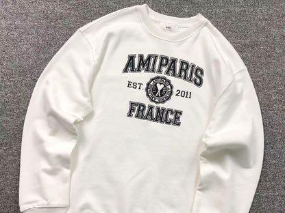 Moletom AMI Paris Logo Collegiate Crewneck