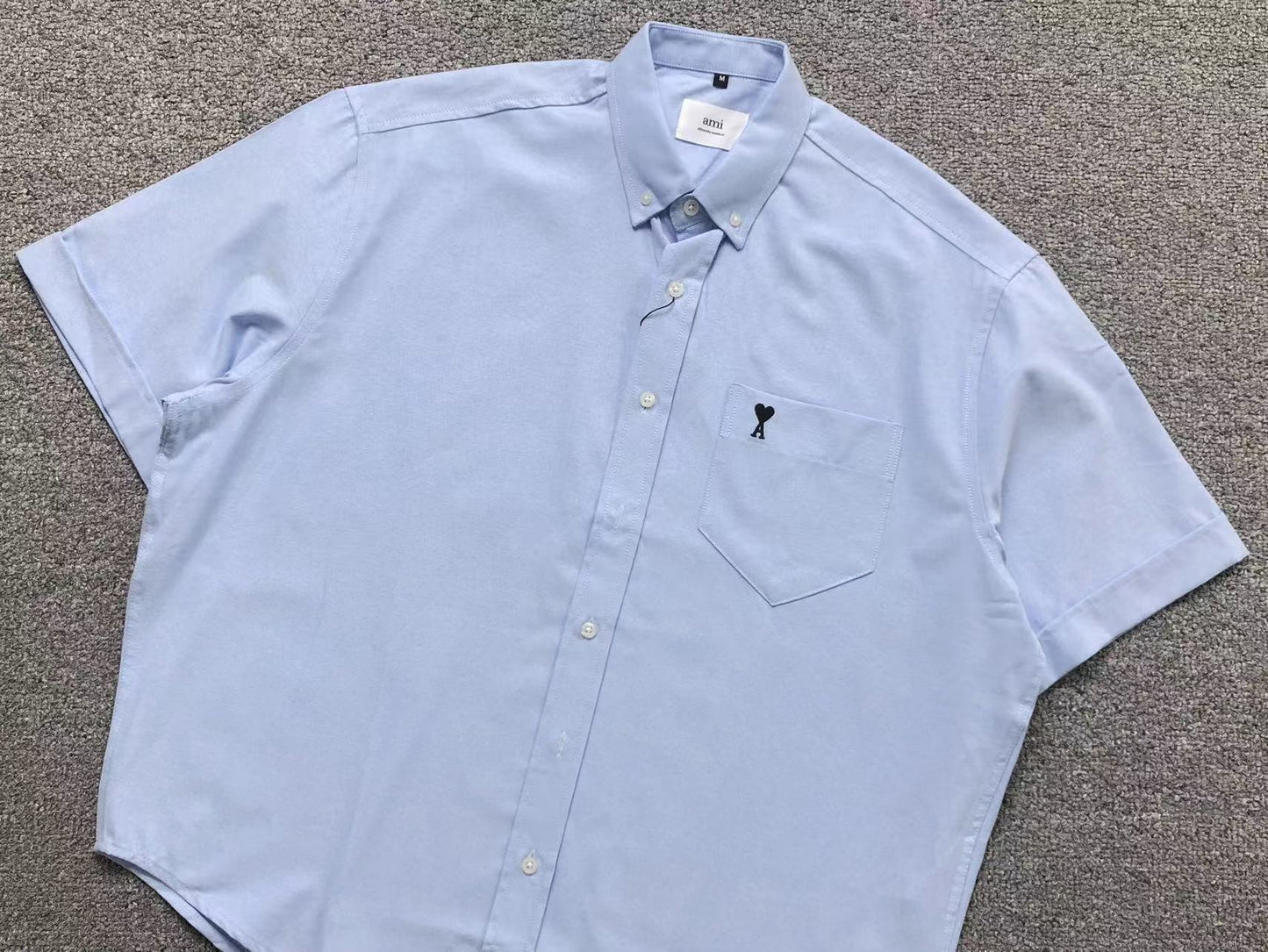 Camisa AMI Paris Signature Heart Oxford Minimal