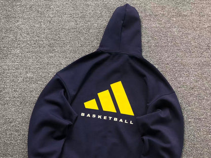 Moletom Adidas Basketball Back Logo Zip Hoodie