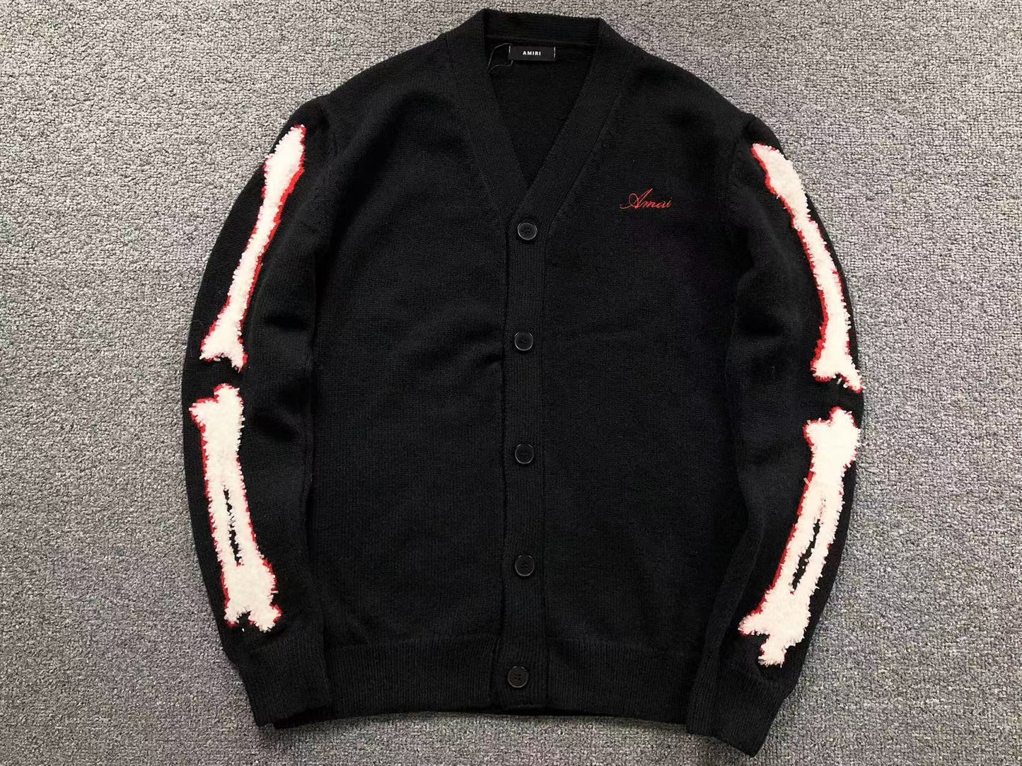 Suéter Cardigan AMIRI Sleeve Bone Signature