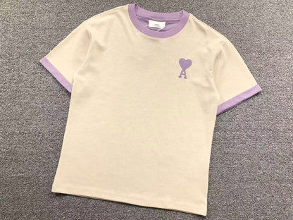 Camiseta AMI Paris Contrast Heart Ringer
