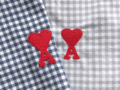 Camisa Social AMI Paris Vichy Heart Logo
