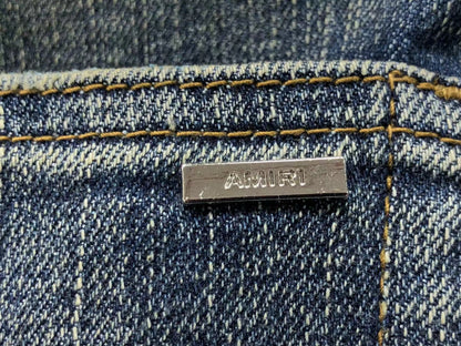 Calça AMIRI Vintage Blue Ribbed Destroyed Denim
