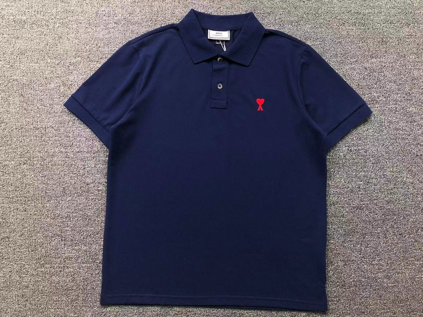 Camisa Polo AMI Paris Heart Logo Classi