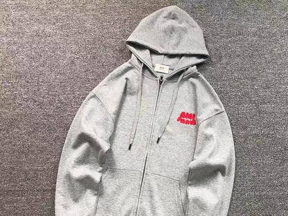 Moletom AMI Paris com Zíper Logo Paris