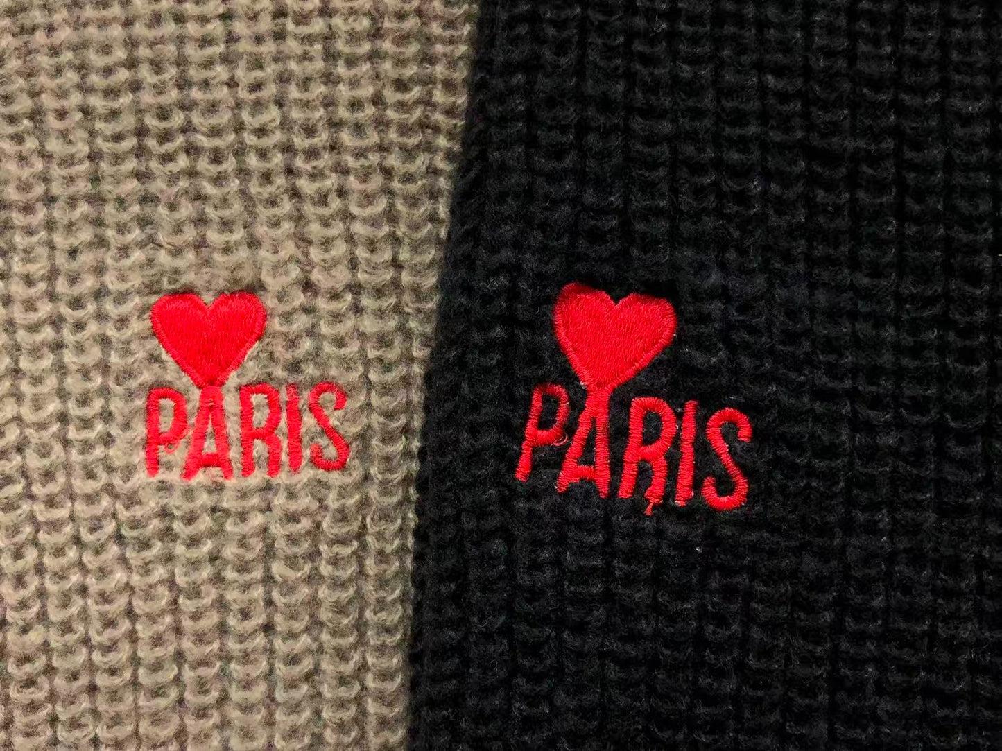 Suéter AMI Paris Knit Half-Zip Coração Minimal