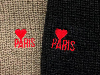 Suéter AMI Paris Knit Half-Zip Coração Minimal
