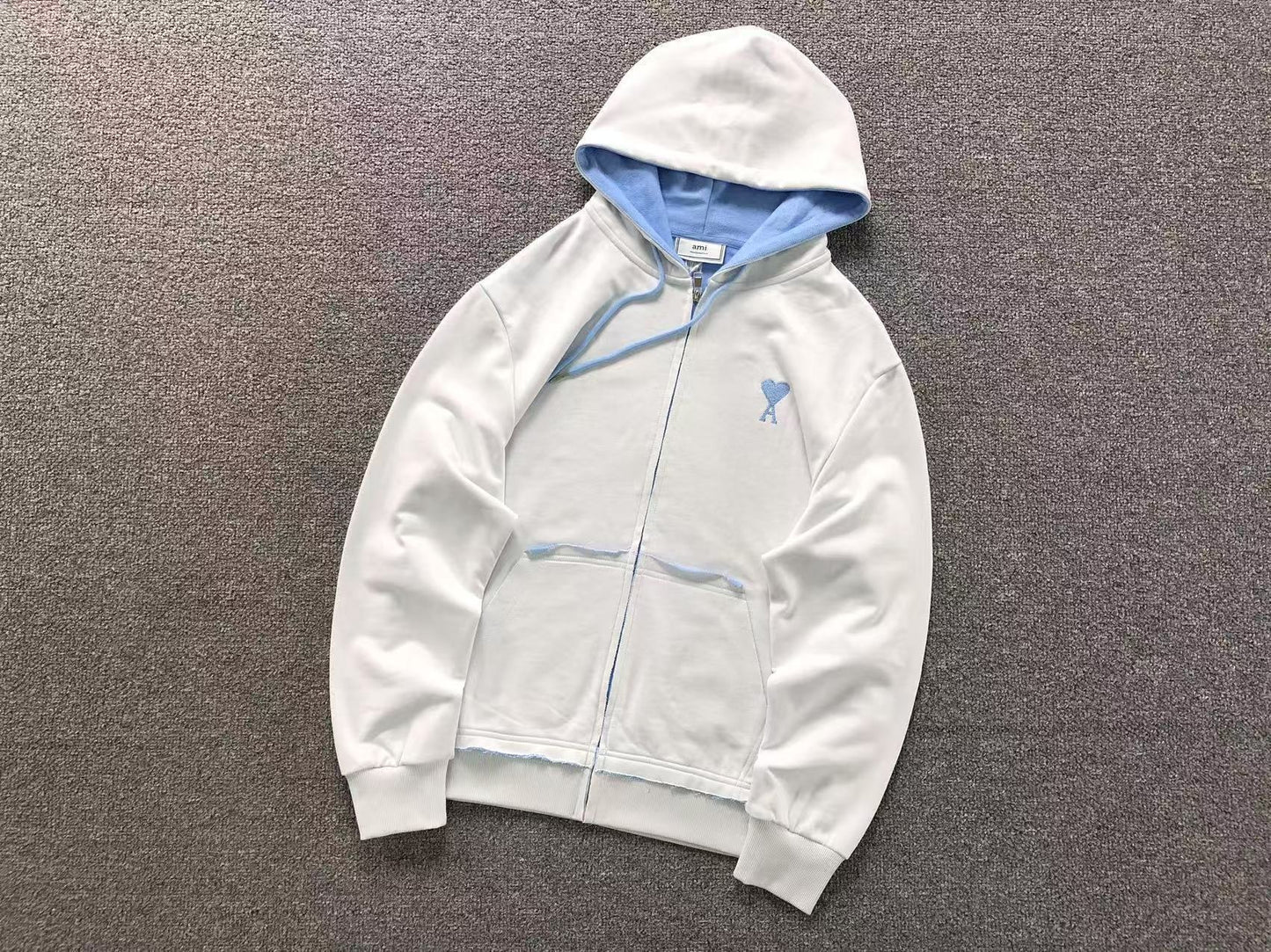 Moletom AMI Paris Ami de Cœur Contrast Zip Hoodie