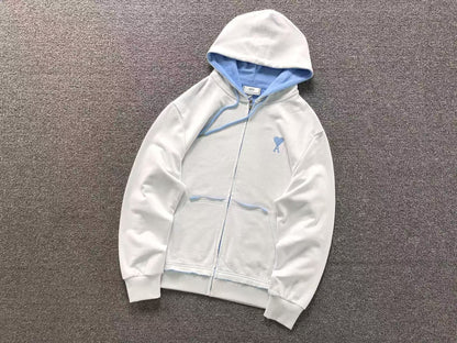 Moletom AMI Paris Ami de Cœur Contrast Zip Hoodie