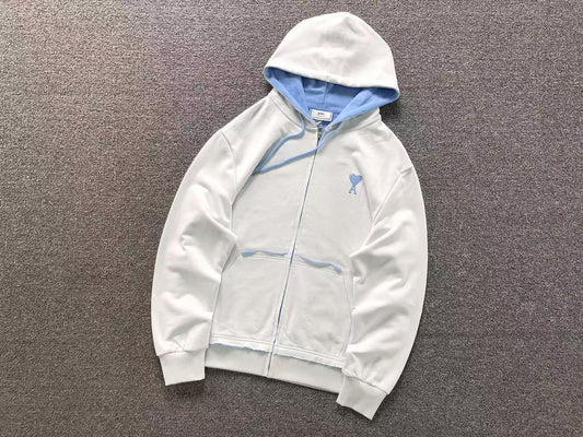 Moletom AMI Paris Ami de Cœur Contrast Zip Hoodie