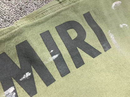Calça AMIRI Military Green Logo Cargo Denim