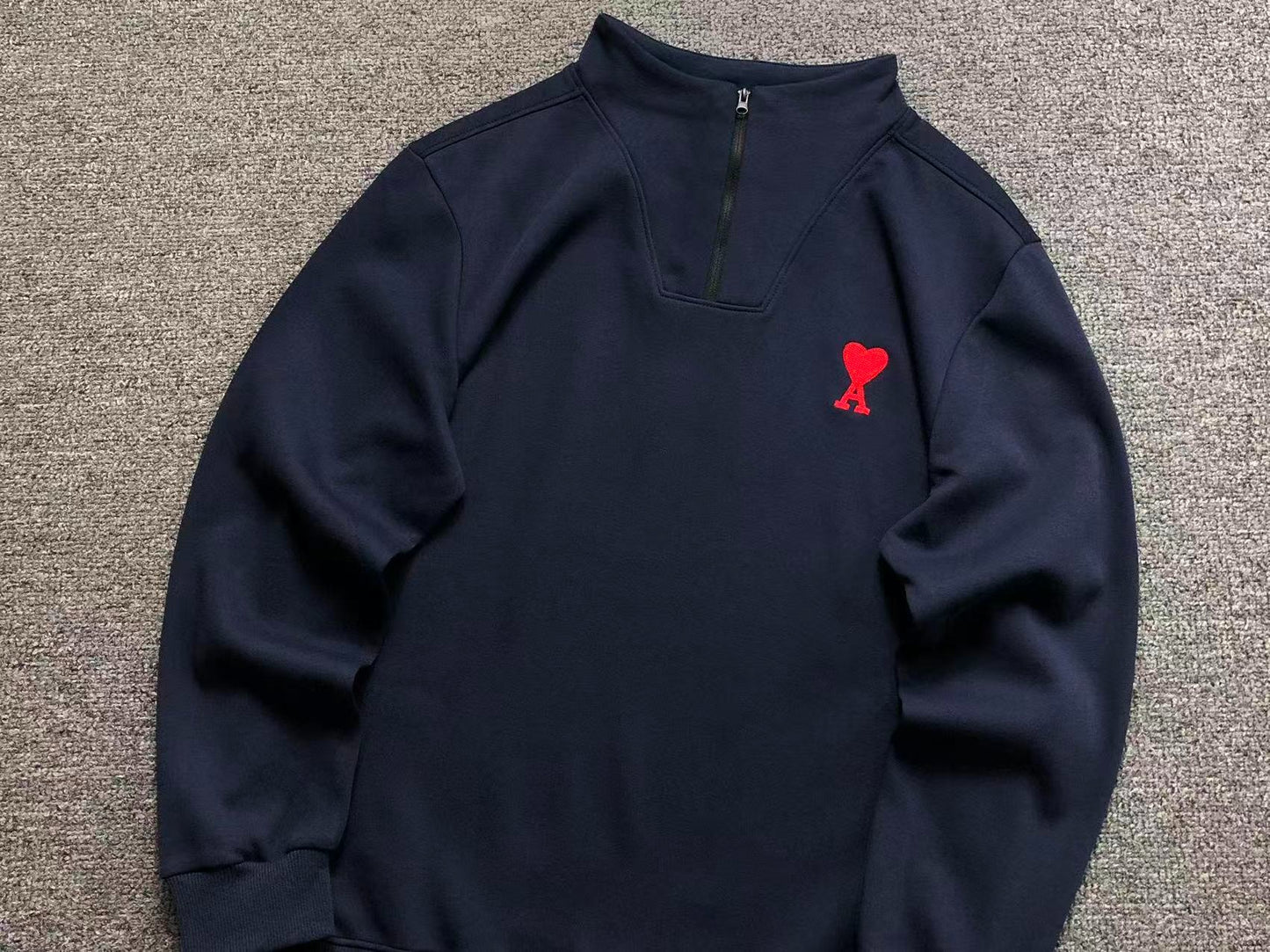 Moletom AMI Paris Ami de Cœur Half Zip