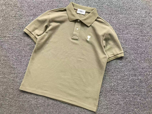 Camiseta Polo AMI Paris Mini Heart Logo Contrast Classic