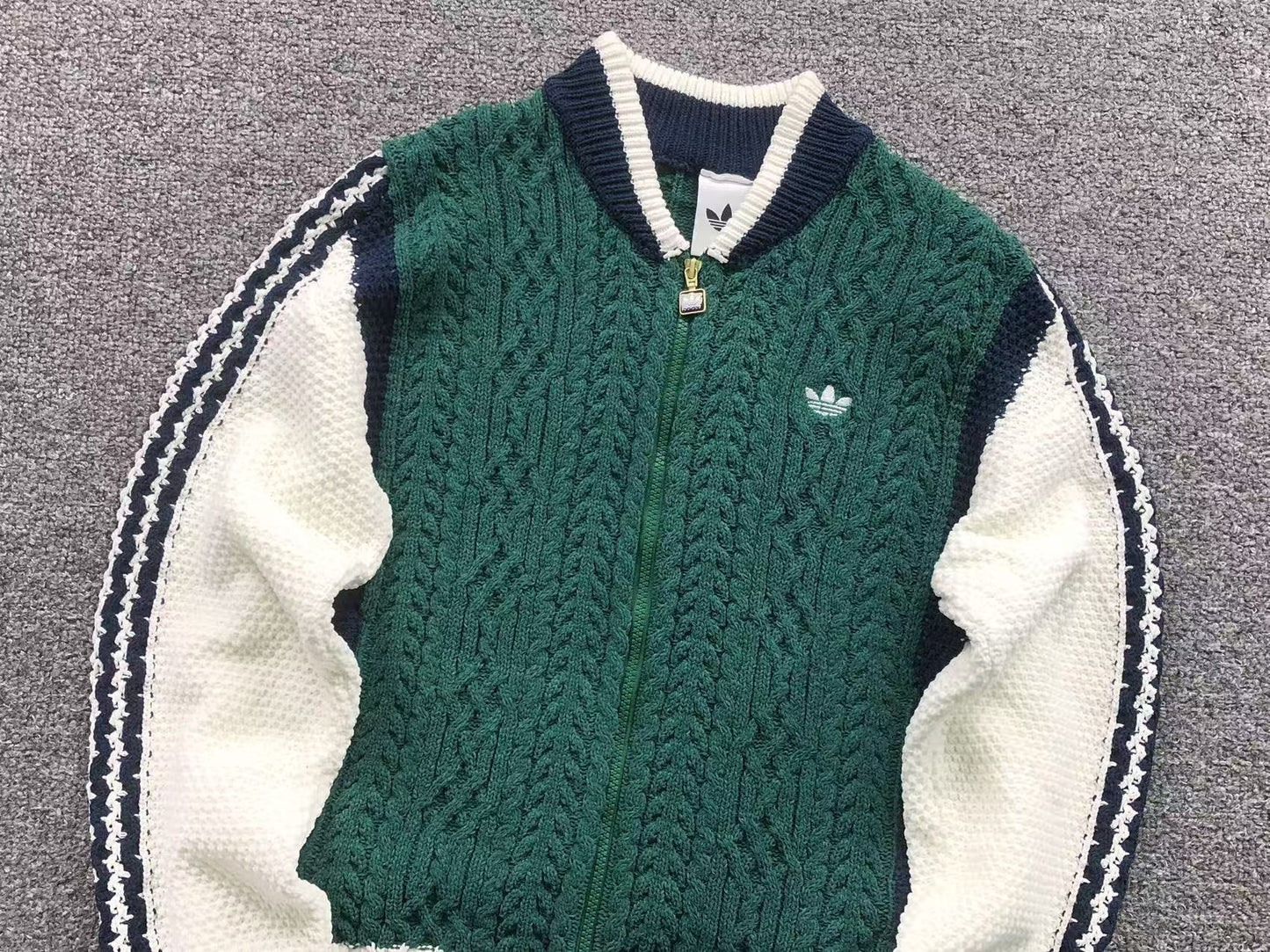 Jaqueta Adidas Cable Knit Zip Sweater