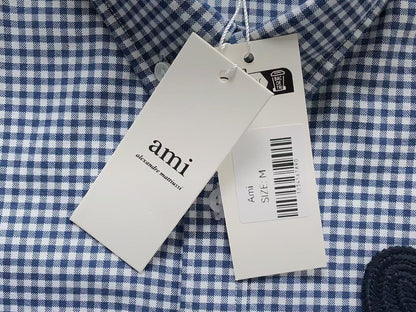 Camisa AMI Paris Vichy Big Heart Logo