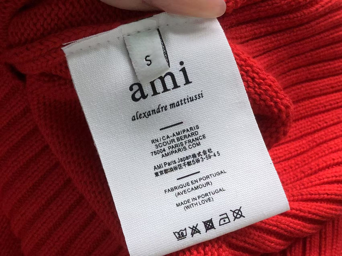 Suéter AMI Paris Heart Logo Vermelho