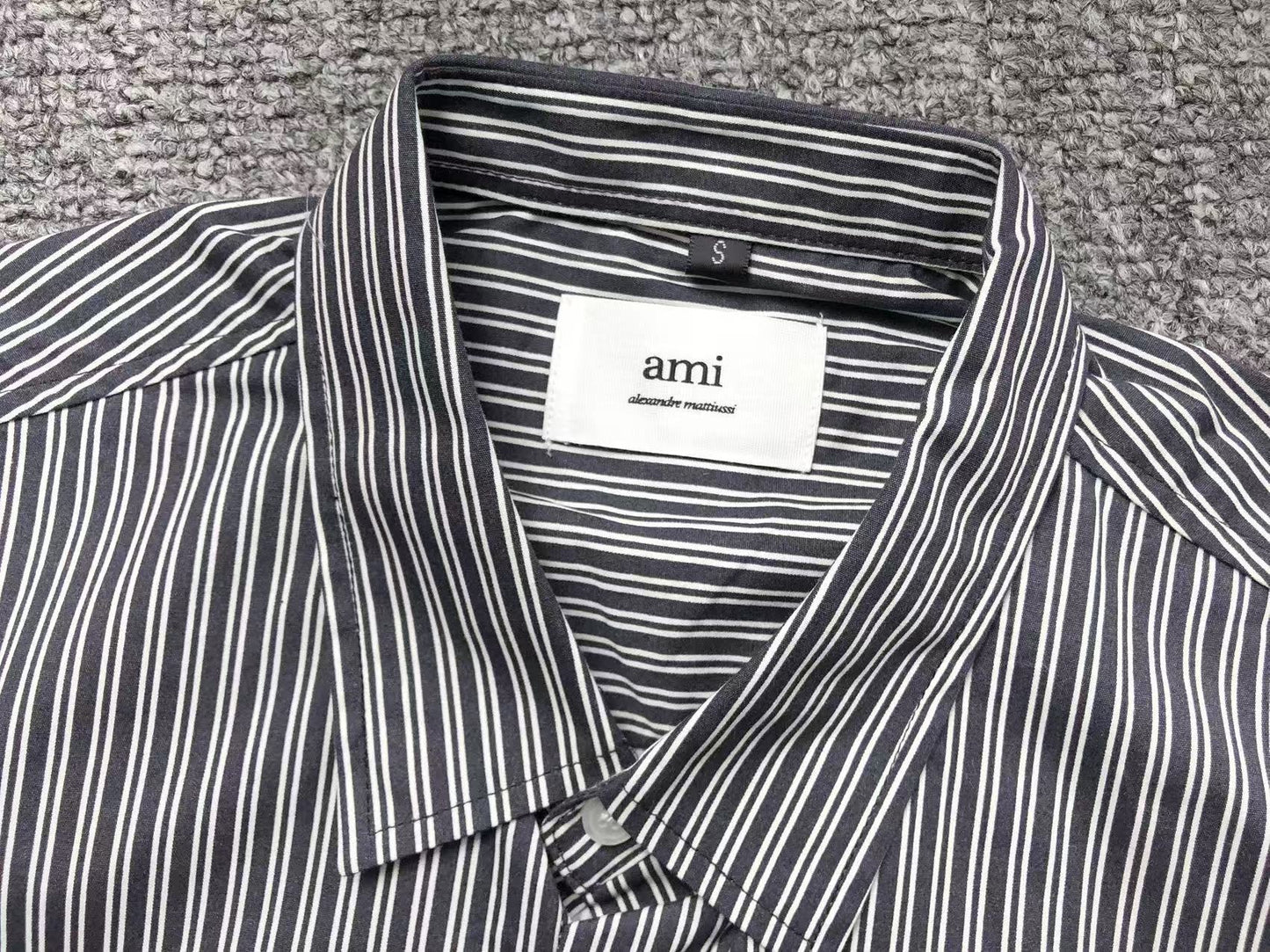 Camisa AMI Paris Striped Short Sleeve