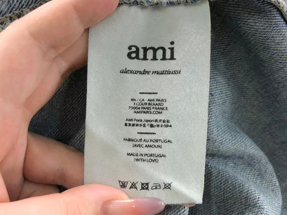 Camisa AMI Paris Washed Denim Heart