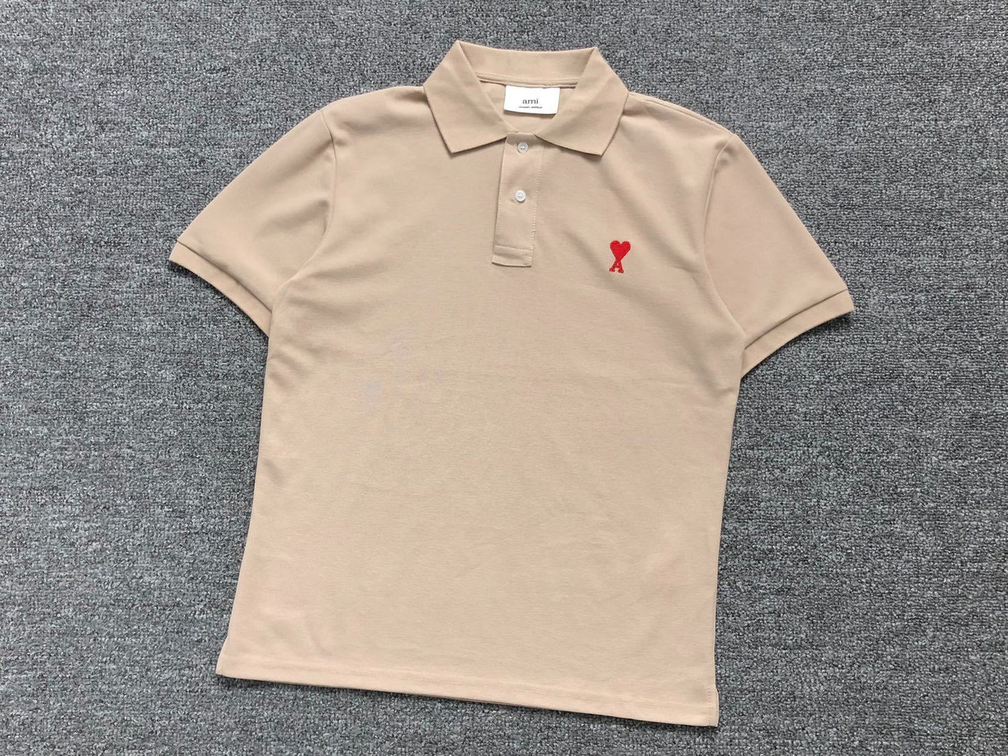 Camisa Polo AMI Paris Mini Heart Logo Classic
