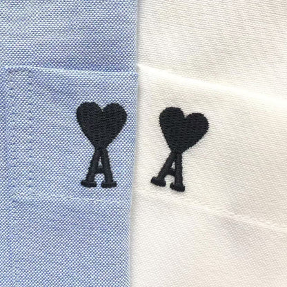 Camisa AMI Paris Signature Heart Oxford Minimal