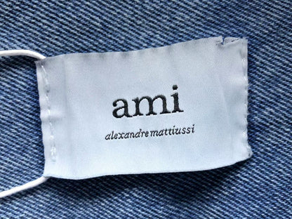 Camisa AMI Paris Denim Cropped Logo Coração
