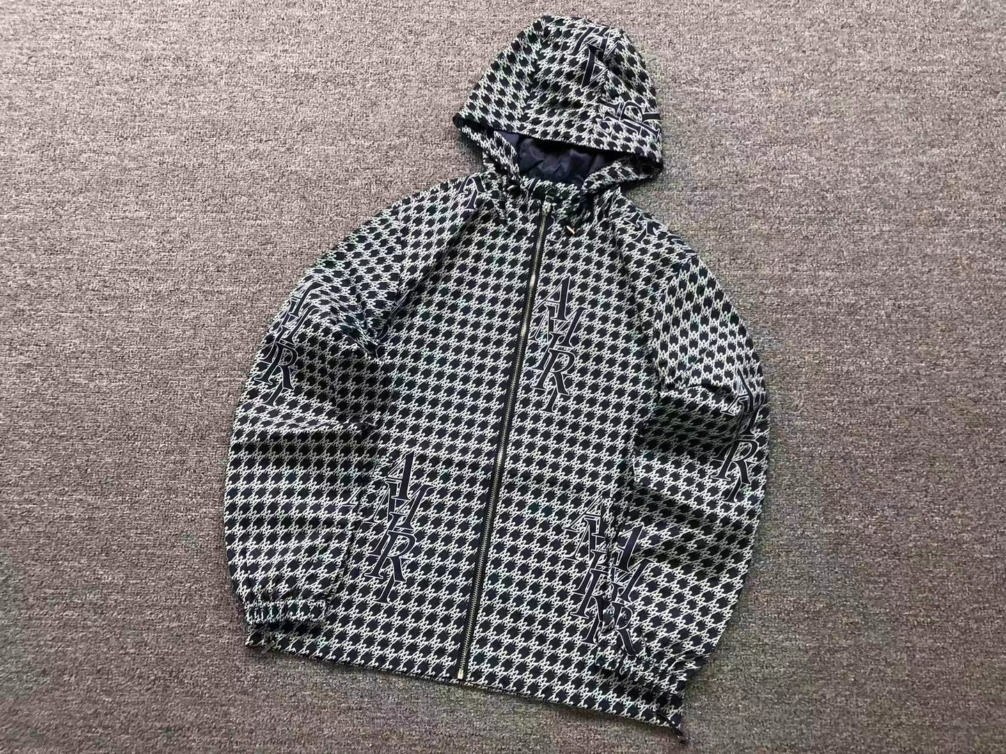 Jaqueta AMIRI Monogram Houndstooth Zip