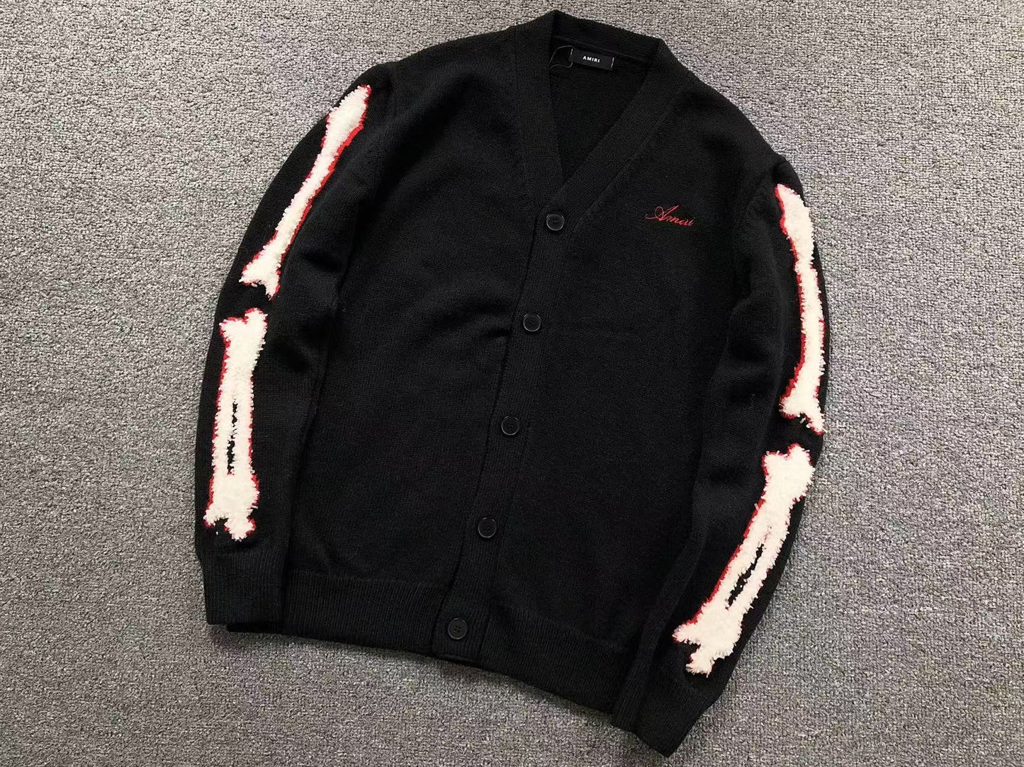 Suéter Cardigan AMIRI Sleeve Bone Signature