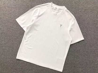 Camiseta AMI Paris Mini Heart Logo Contrast Tee