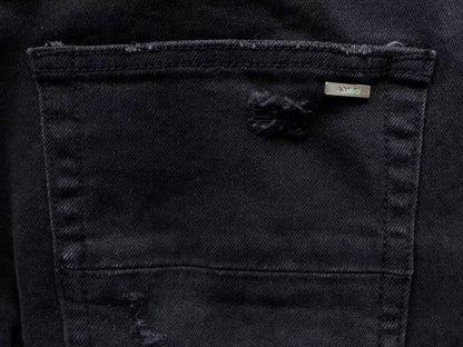 Calça AMIRI Tonal Logo Distress Denim