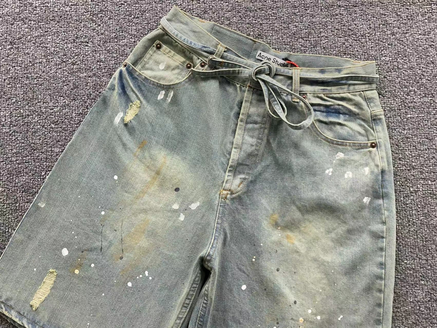 Short Acne Studios Workwear Ink Splatter