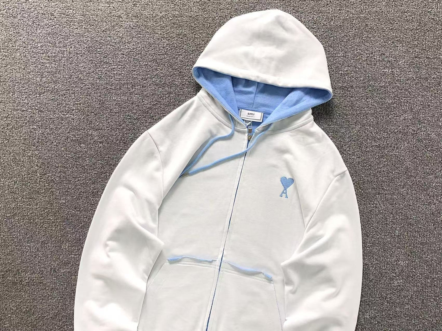Moletom AMI Paris Ami de Cœur Contrast Zip Hoodie