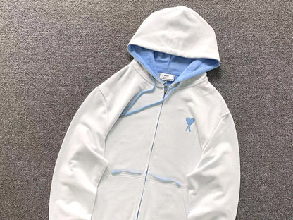 Moletom AMI Paris Ami de Cœur Contrast Zip Hoodie