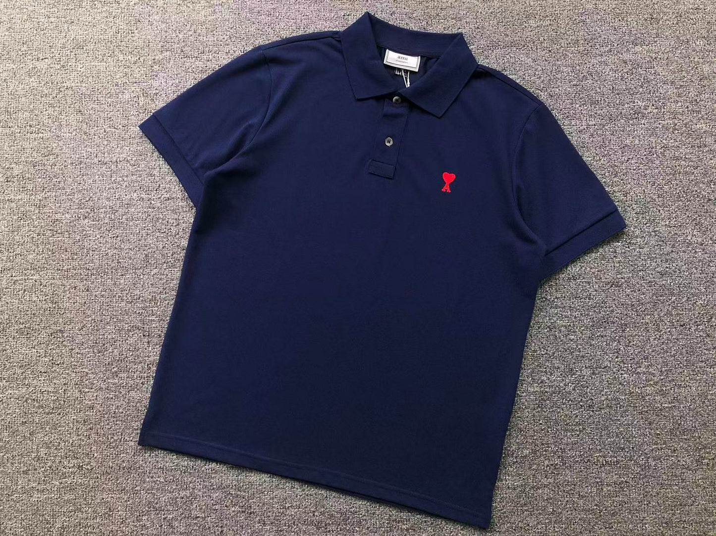 Camisa Polo AMI Paris Heart Logo Classi