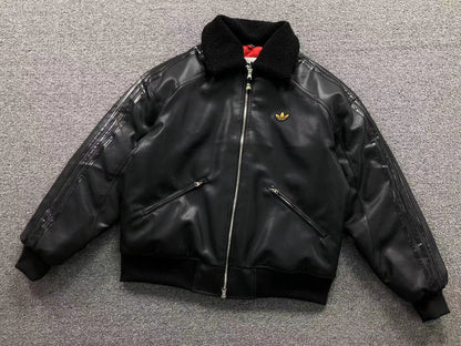 Jaqueta Adidas Leather Sherpa Black Bomber