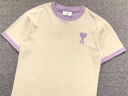 Camiseta AMI Paris Contrast Heart Ringer