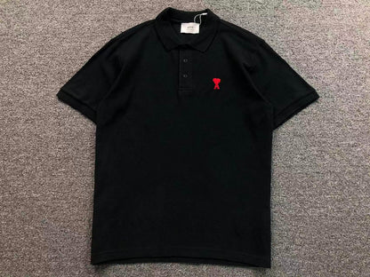Camiseta Polo AMI Paris Logo Coração Bordado
