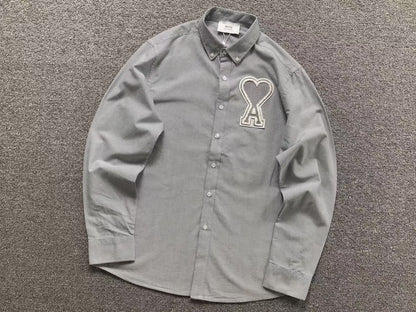 Camisa Social AMI Paris Big Heart Oxford
