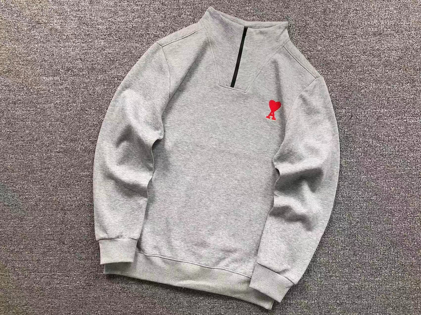 Moletom AMI Paris Ami de Cœur Half Zip